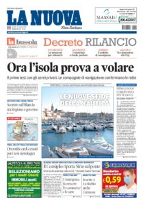 Prima pagina La Nuova Sardegna 22 maggio